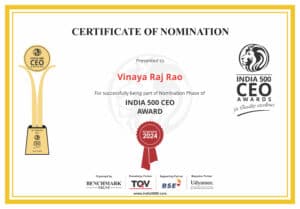 Best CEO - India 5000 Nomination Certificate